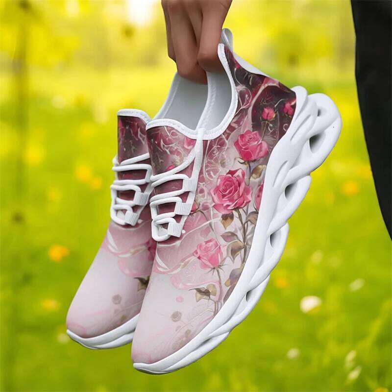 Womens Men Anti Slip Lightweight Breathable Printed Pattern Running Comfortable Canvas Shoes Flats Casual Sneakers