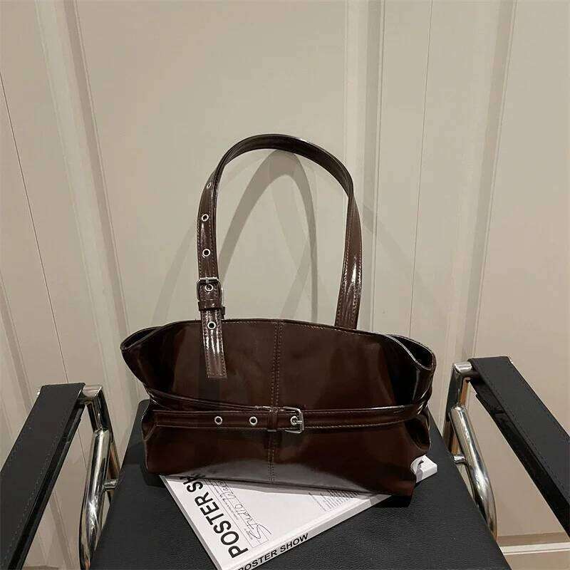 Large Capacity Women's Shoulder Tote Commuter Simple Vintage Cross-Border New Style Bag Versatile Sensation 2025 Z260224