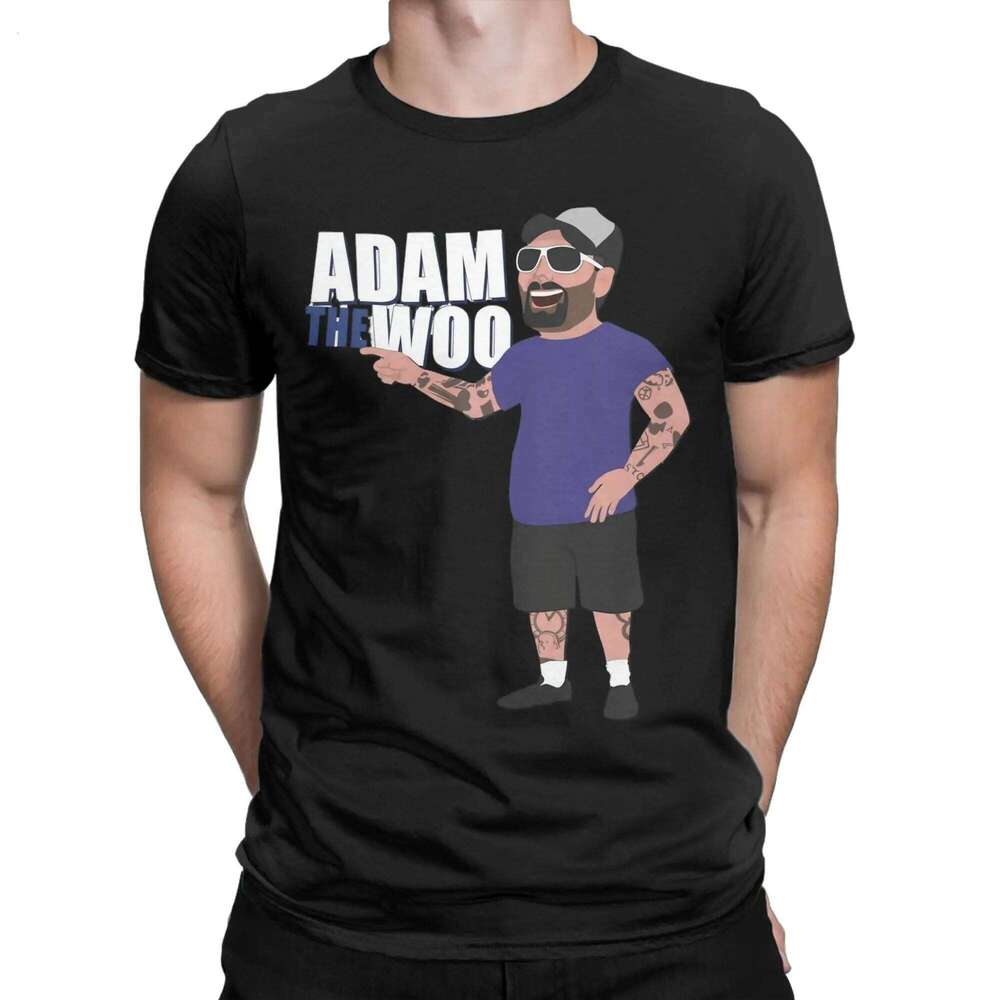 Vlogger Fan Adam the Wooo Cartoon Style T-Shirt for Men Funny 100% Cotton Tee Round Neck Short Sleeve T Shirt 6XL Clothing H260224