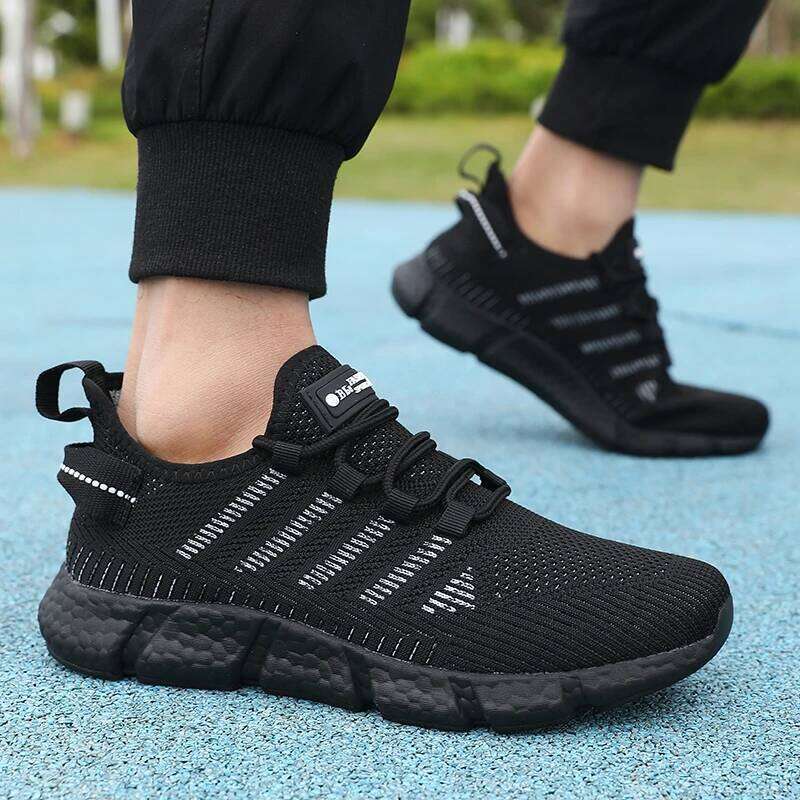 Running Men Sizes 36-46 Mesh Breathable Comfortable Summer Soft Soled Lightweight Versatile Tennis Training Shoes