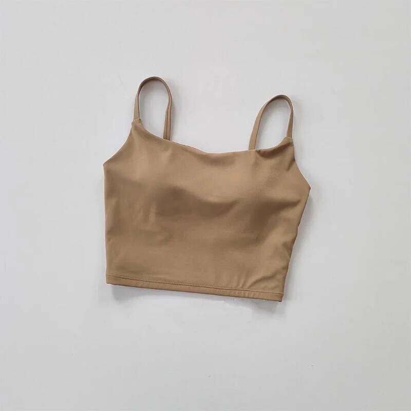 Small Sling Vest Integrated Fixed Gathering Sports Underwear Women's Beauty Training Fitness Bra Summer Clothing Suit 26Y0224