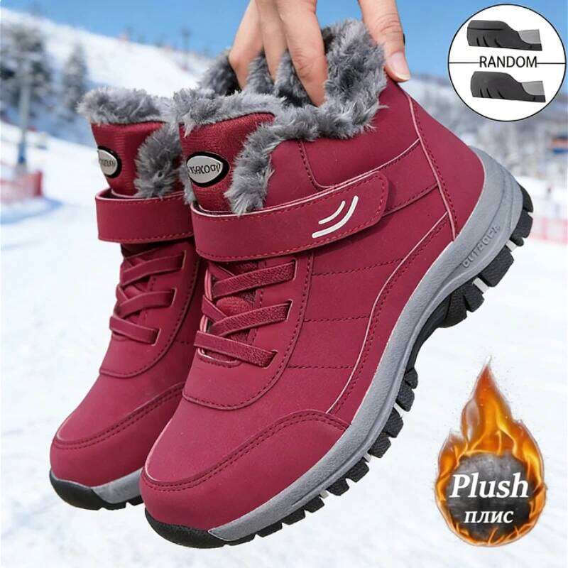 Snow for Men Casual Winter Shoes Platform Non-slip Warm Fur Ankle Plush Combat Outdoor Hiking Motorcycle Boots 2025
