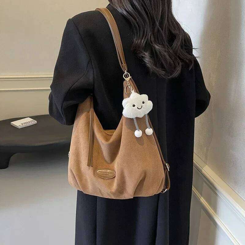 Autumn and Winter Retro Tote Bags Suede Large Capacity for Women 2024 New Versatile Multifunctional Women's Handbags Bolsas Z260224