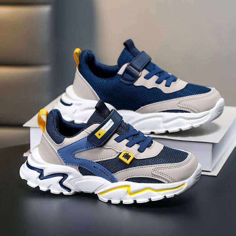 Boys' Summer Mesh Breathable Sneakers Anti-Skid Outdoor Tennis Shoes for Children Sport Running Size 28-39 26W0224