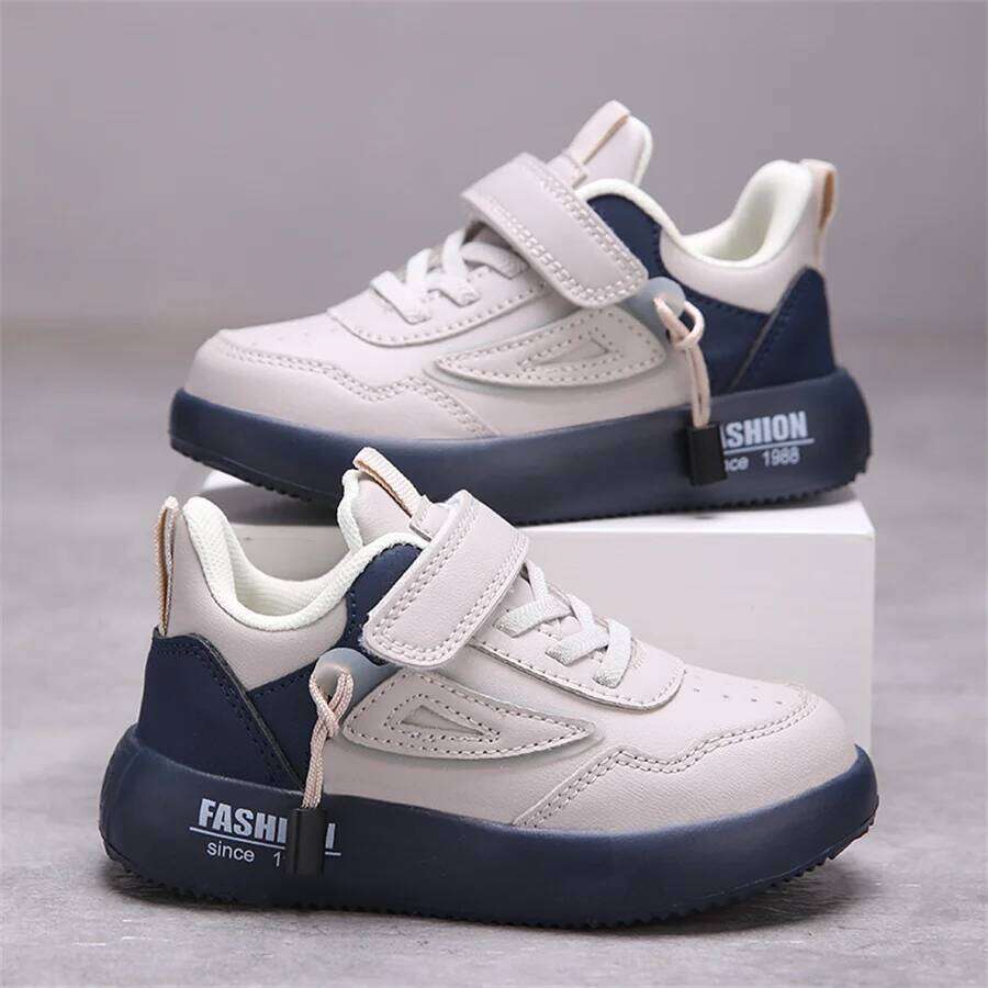 TJR Tenis Sneakers Kids Spring/Autumn New Boys Girls Sports Casual Board Leather Soft Soled Children Small White Shoes 26W0224