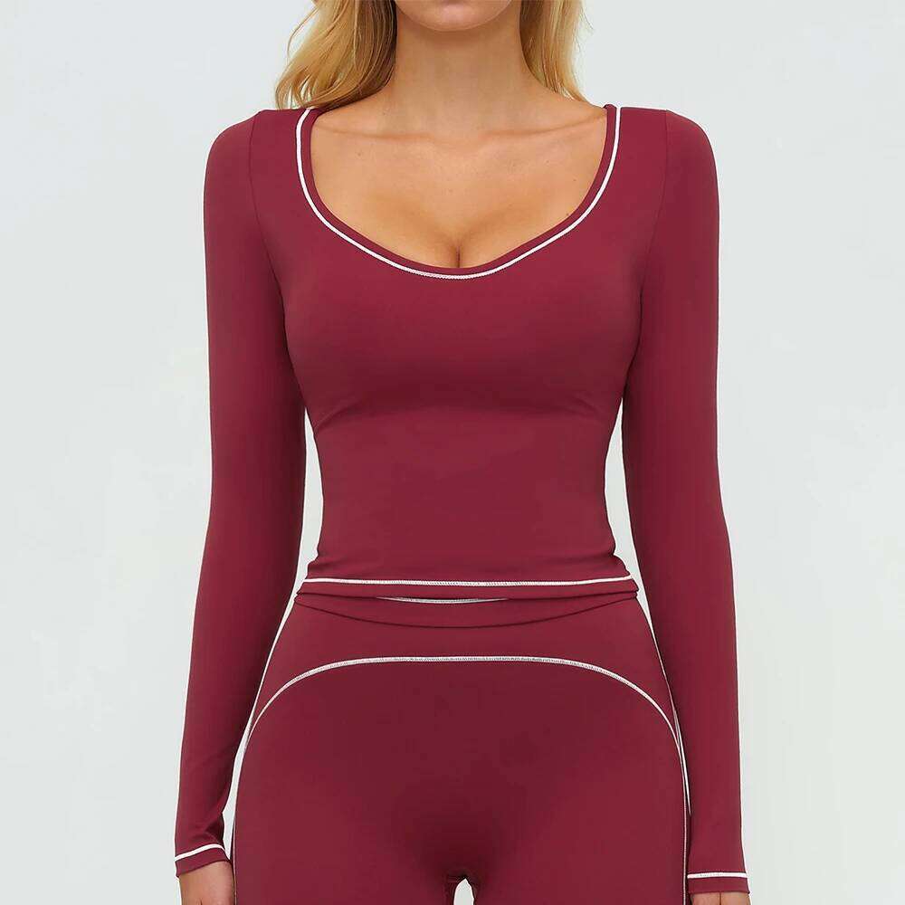 Shirts Women's Yoga Fitness Long Sleeve Running Gym Clothes Workout Dry Fit Breathable High Elastic Sports Top 26Y0224