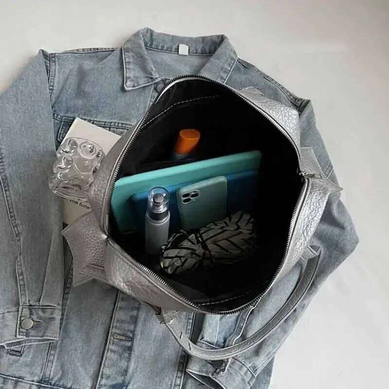 Women PU Leather Shoulder Multi-Pockets Underarm Solid Versatile Commuting Handbag Adjustable Strap Armpit Tote Bag Z260224