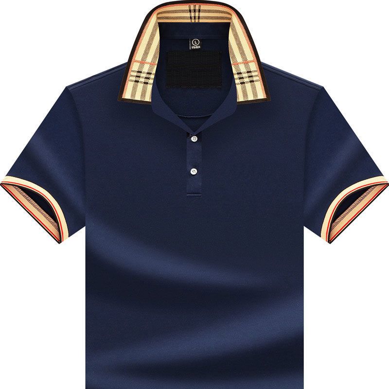 Cotton Summer Men's Polo Shirts Embroidery Solid Color Short Sleeve Turn Down Collar Casual Male Tees