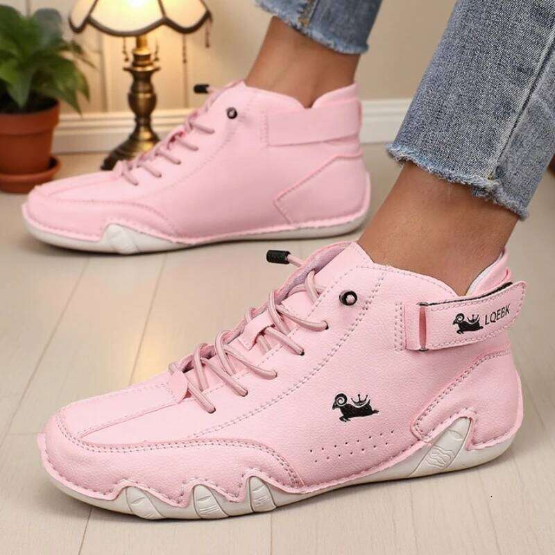 Luxury Bare Women's Fashion Sneakers Design Soft Bottom Breathable Non Slip Walking Shoes Outdoor Driving Motorcycle Boots