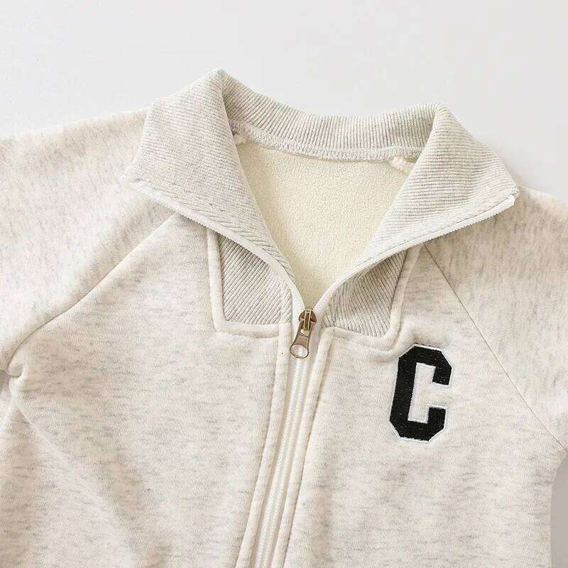 Autumn Winter Baby Rompers Thick Jumpsuits Fur Lining Toddler Clothes Boys Outfit 26Y0224