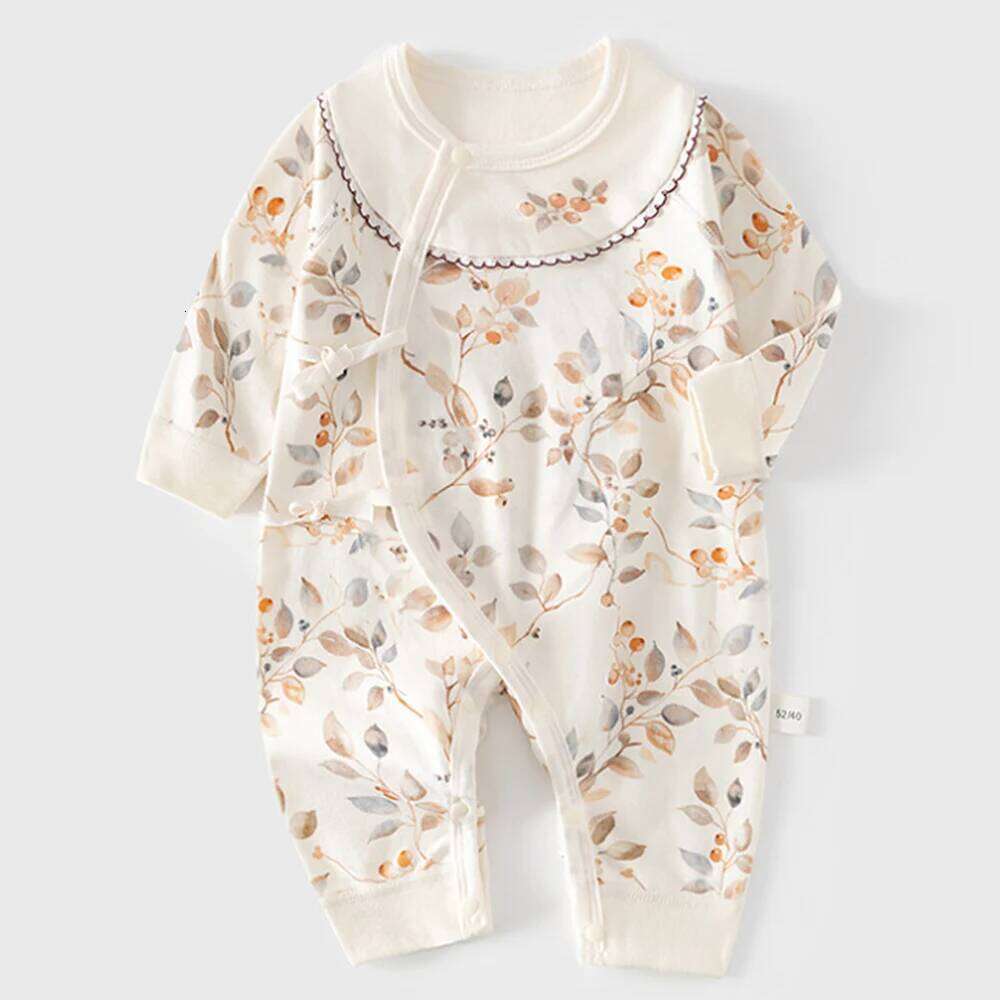 Rompers Long Sleeve Cotton Floral Newborn Clothes Spring Autumn 0 6 Months Hospital Baby Girl Jumpsuit 26H0224