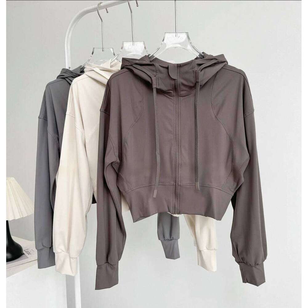 Women's Quick-Dry Loose Hooded Fitness Coat Long Sleeve Sports for Running Yoga Training Tight Shirt Sport Jacke 26Y0224