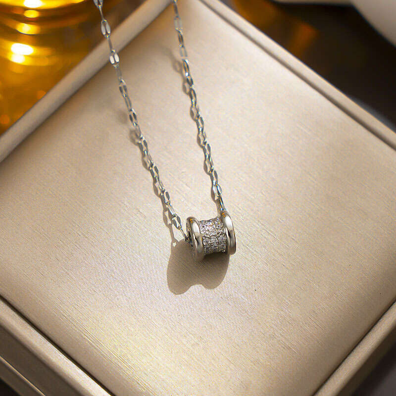 Full Diamond Waistline Titanium Steel Necklace Versatile Zircon Clavicle Chain Necklace For Women