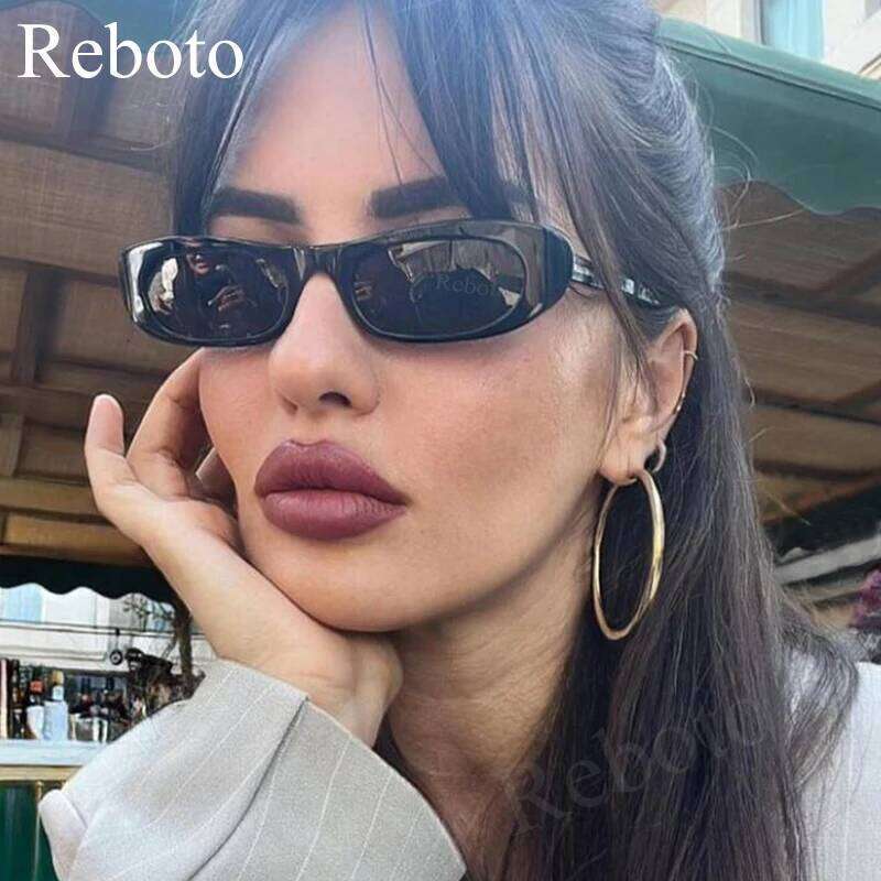 Retro Narrow Cat Eye Sunglasses Luxury Brand Small Black Rectangle Sun Shades Glasses For Women Fashion Oval Eyewear UV400 26W0224