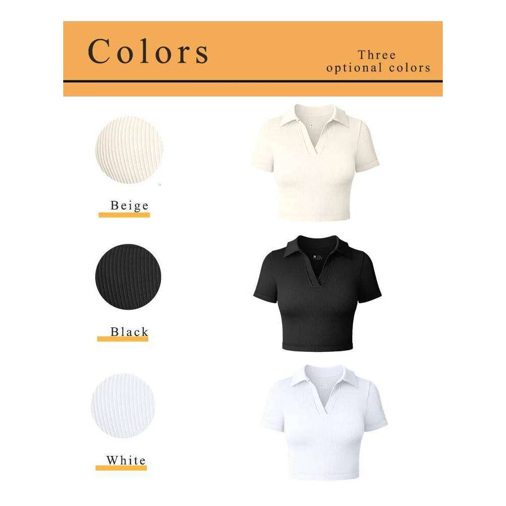 Women's T Sexy Short Sleeved Polo Casual Sports Tennis Shirt Tight Fit Fitness Top Ladies top 26W0224