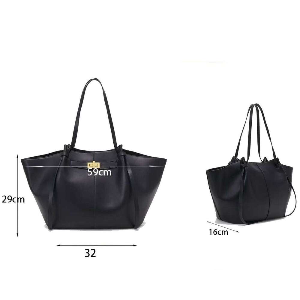 Fashion Large Capacity Trapeze Women Shoulder Bags Metal Lock Handbags High-Quality Pu Leather Big Tote Commute Bag Z260224