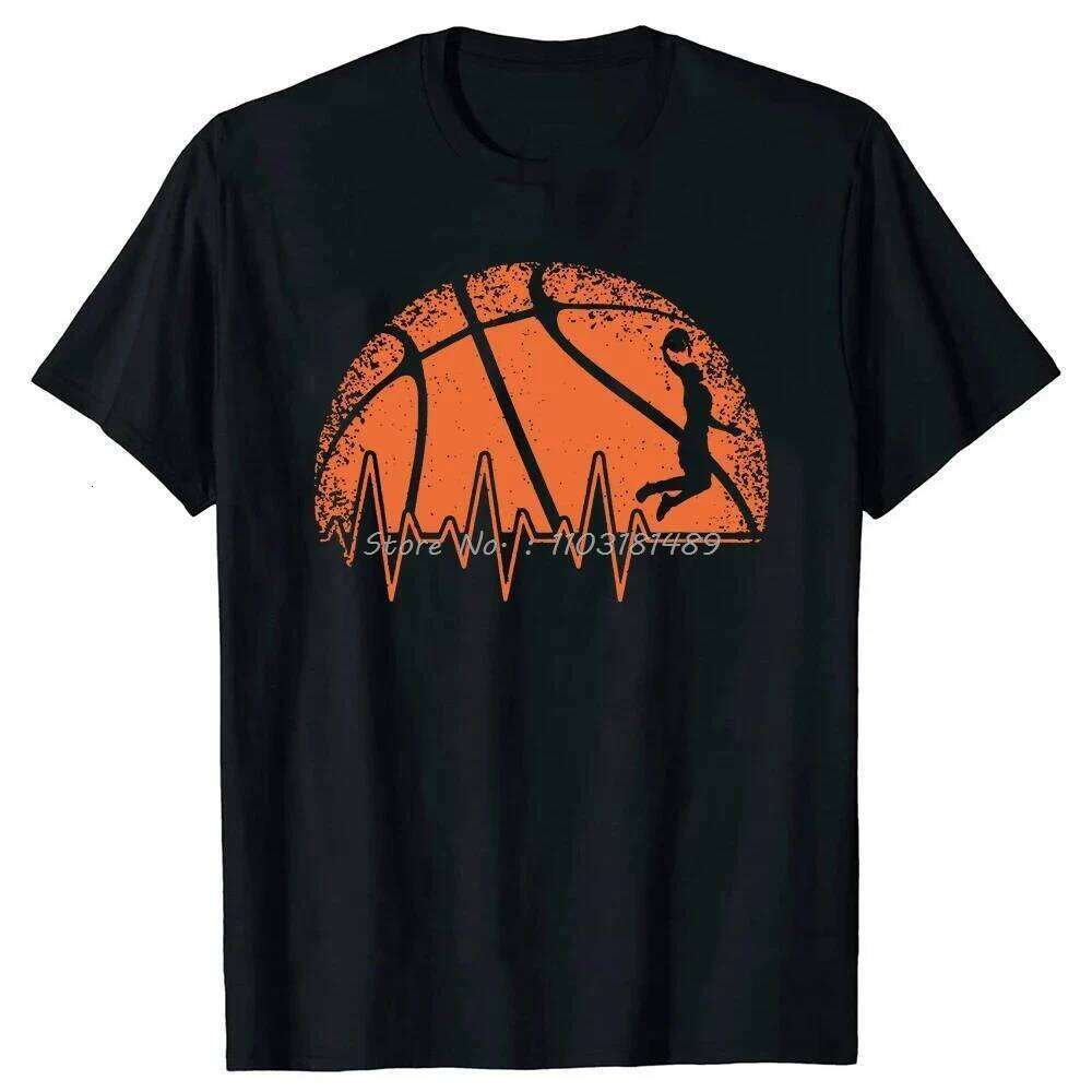 Clothing Basketball Heartbeat TShirt Men Birthday Gifts Short Sleeves Funny Tees Fashion Graphic Tshirts Sport Lover H260224