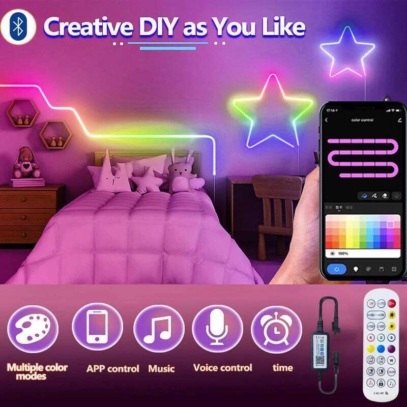 Lights,Flexible Control with App/Remote,Multiple Modes Rope Lights,IP65 Outdoor RGB-IC Led Neon Lights 26H0224 - view 4