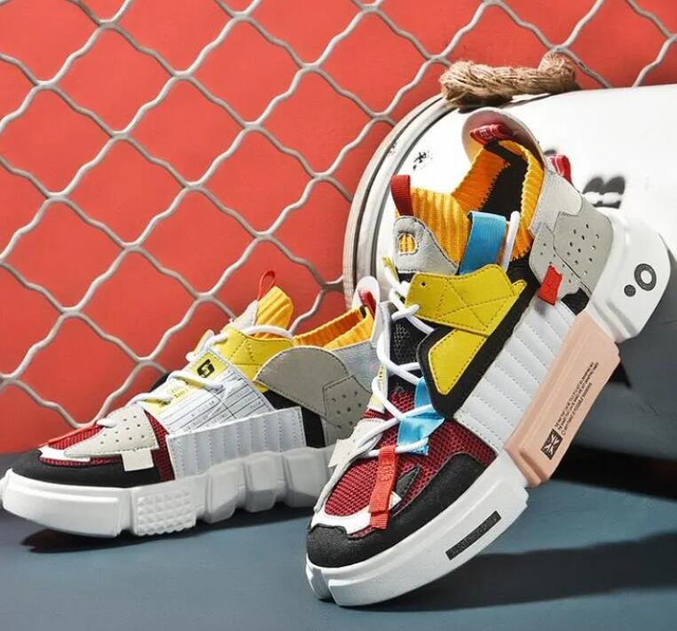 Men's shoes Kids big size Wu Dao autumn new breathable super hot couple shoes men's Korean version trendy color blocking personality interne