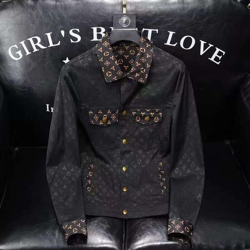 2024 Spring And Autumn New European High-Quality Printed Turn-Down Collar Jacket Fashion Slim Fit Stylish Coat