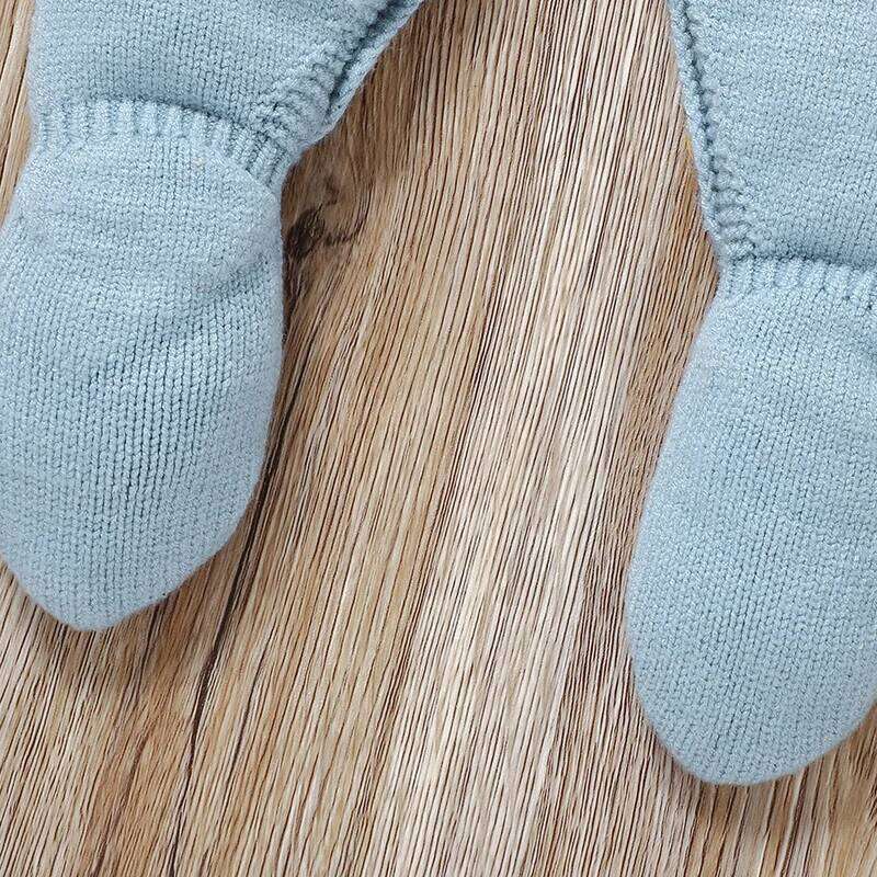 Soft Texture Baby Boys Rompers 0-18M Newborn Infant Fall Winter Turn-down Collar Long Sleeve Knit Bodysuit Jumpsuit 26Y0224