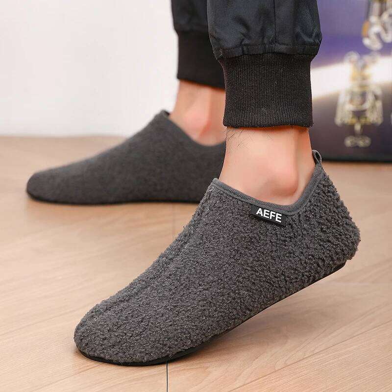 MAEDEF Men's Winter Warm Slippers Soft Comfortable Bedroom Cotton Slipper Men Shoes Lightweight Thin Bottom Mens Shoe