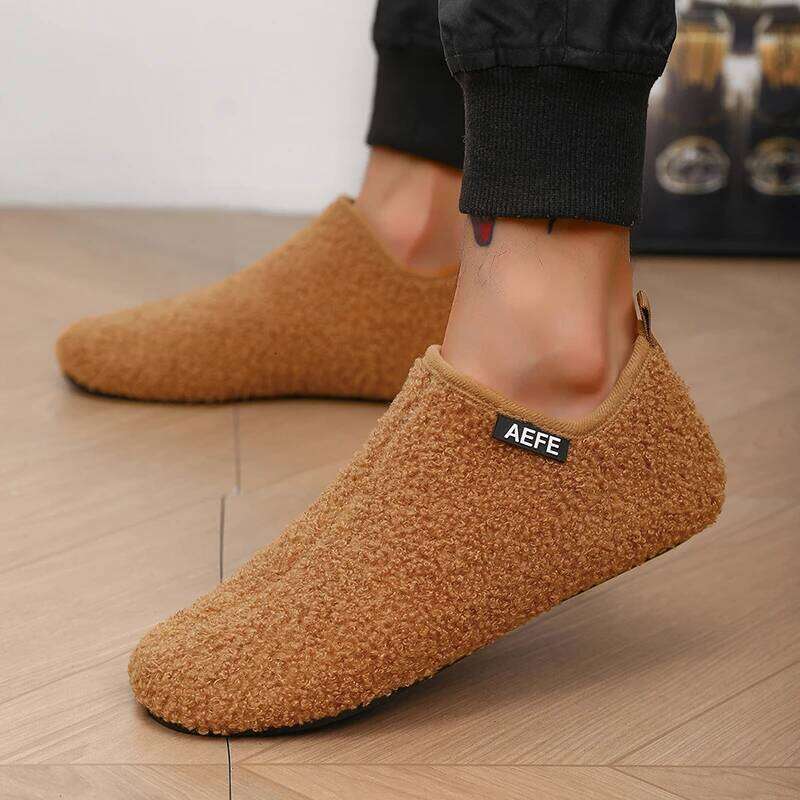 MAEDEF Slippers Winter Warm Man Cotton Soft Thin Bottom Design Bedroom Home Slipper Men Loafers Flat Men's Shoes