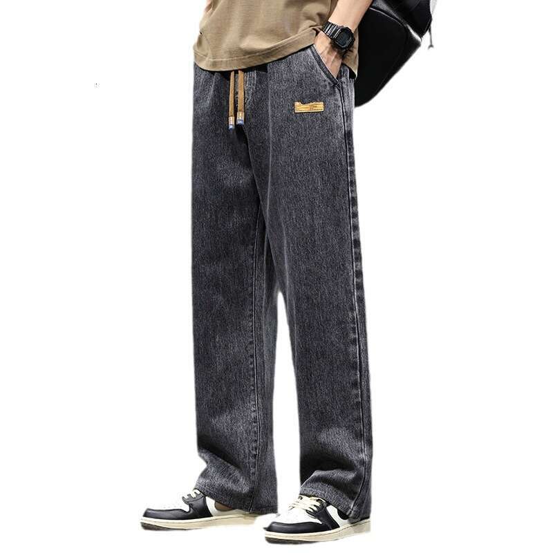 2025 Spring Autumn New Men's Straight-Leg Jeans, American Style Casual, Tall Slimming, Loose and Comfortable Pants