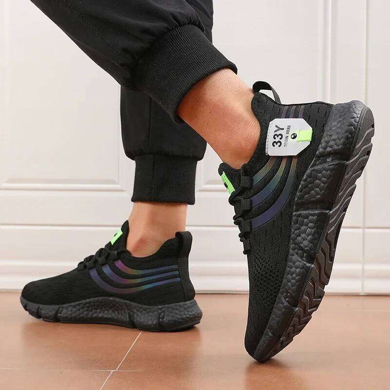 Soft Soled Sports 2025 Summer New Breathable Casual Mesh Fashionable Trendy Men's Running Shoes Sneaker