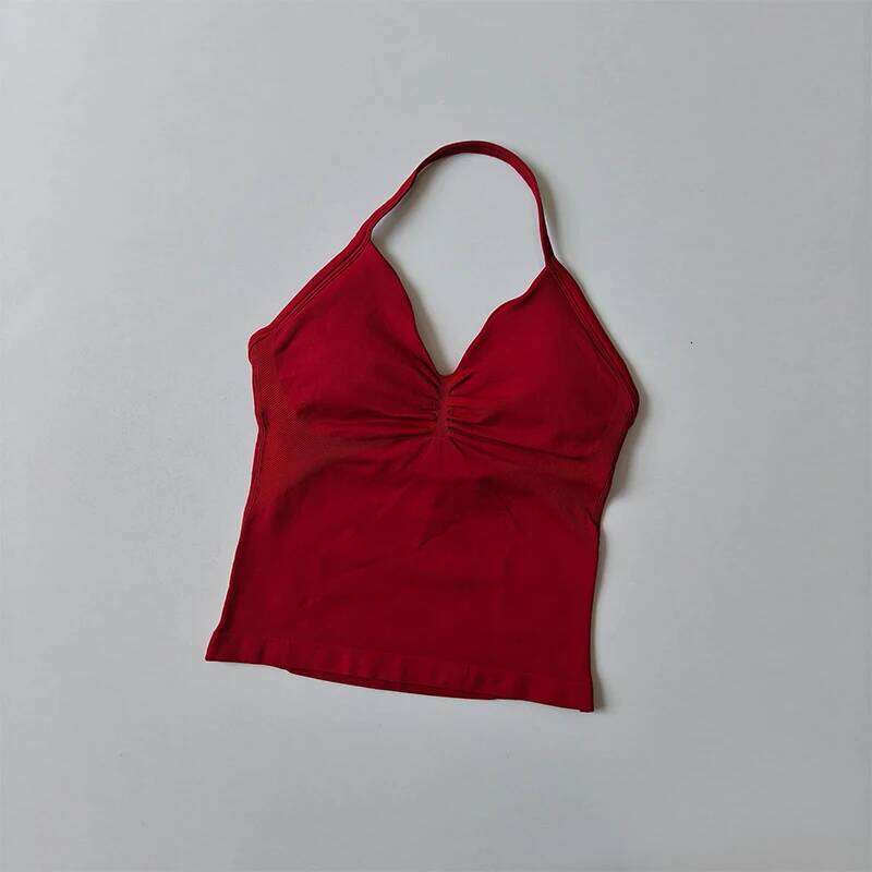 Longline Strappy Seamless Yoga Tank Tops Ruched less Gym Clothes Workout Sleeveless Shirts With Buit In Bra Vest Clothing 26Y0224