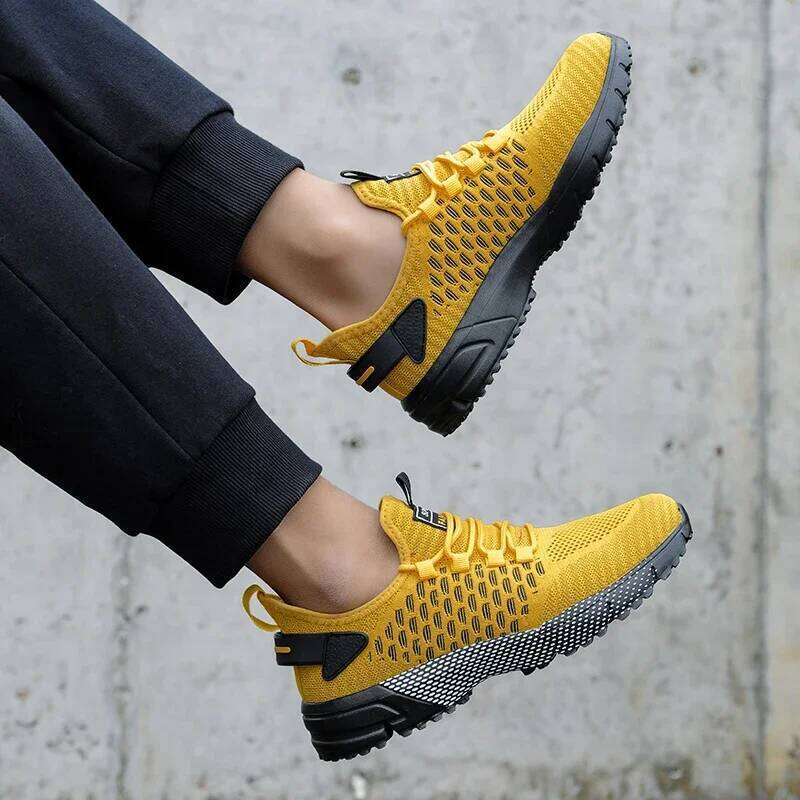 Summer High Quality Mesh Breathable Men's Trendy Versatile Flat Bottom Casual Lace Up Training Sports Shoes