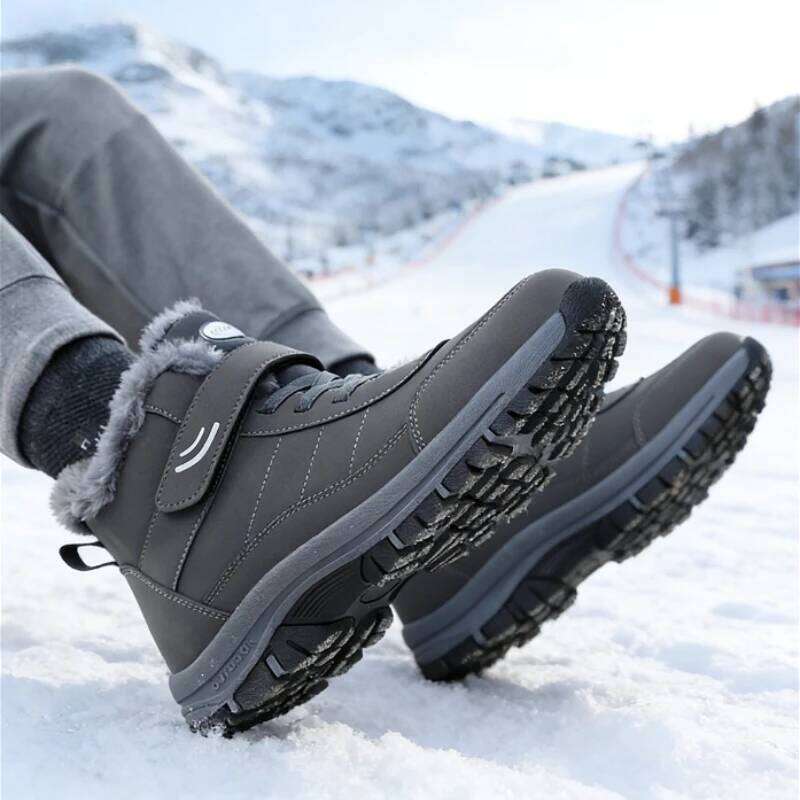 Snow for Men Casual Winter Shoes Platform Non-slip Warm Fur Ankle Plush Combat Outdoor Hiking Motorcycle Boots 2025
