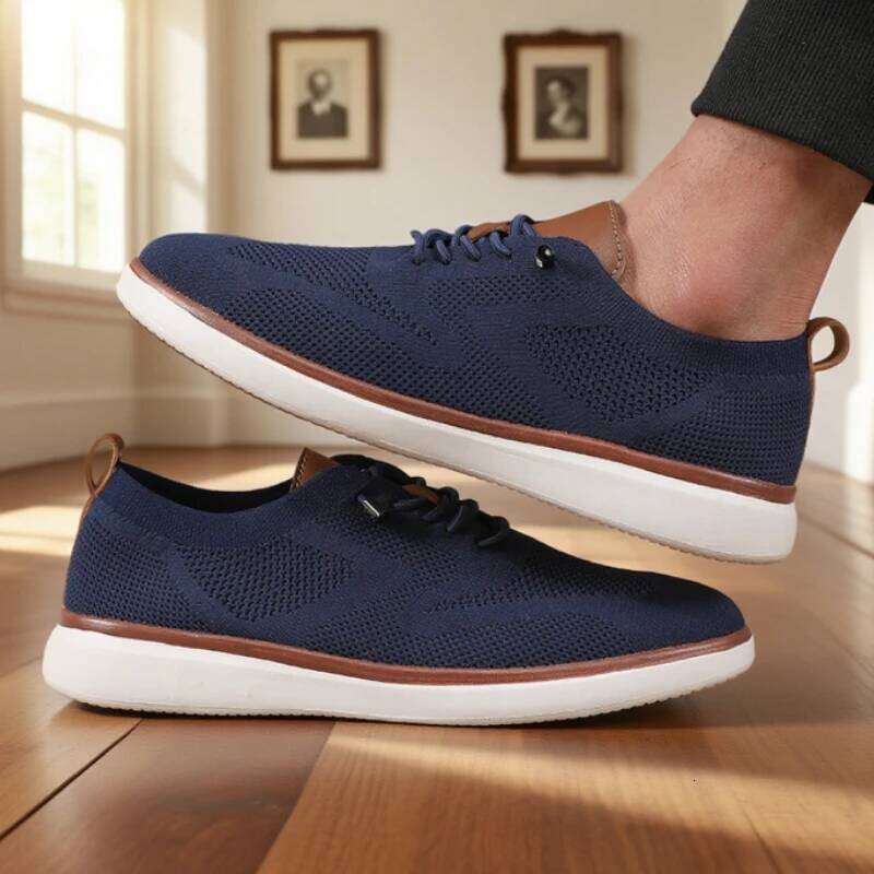 Men's Lightweight Knitted High-quality Design Breathable Mesh Cool Flat Sneakers Excellent Daily Wear Hiking Shoes Men