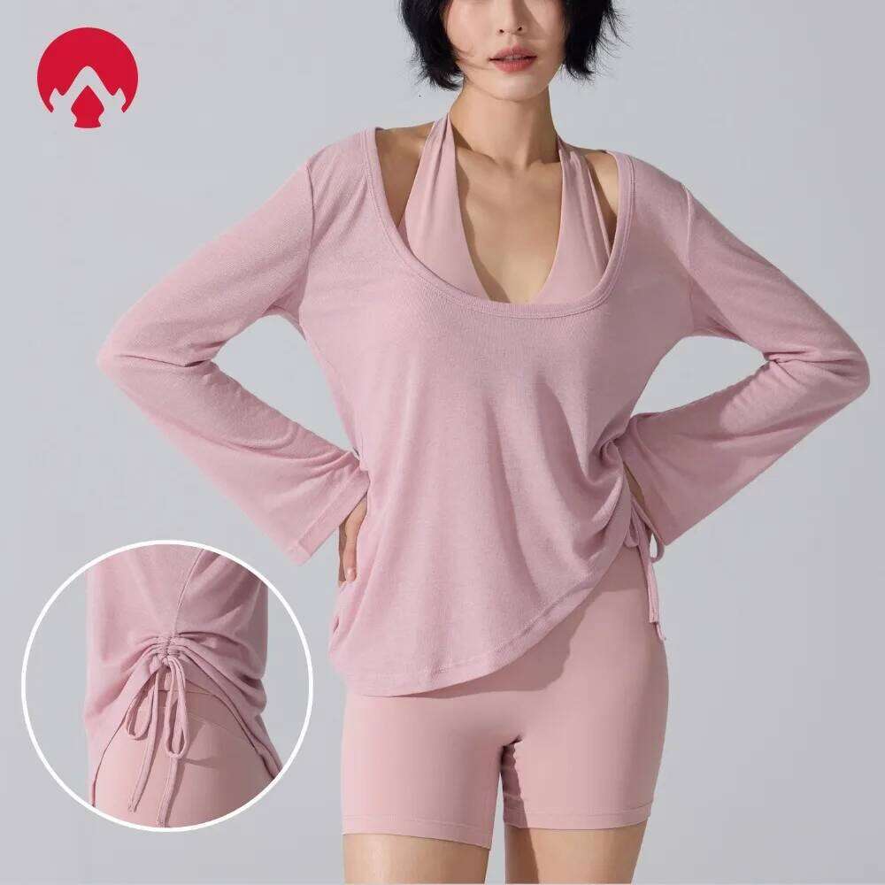 Long Sleeve Yoga Shirt Women - Large Neckline Loose Fit Tunic Top for Pilates, Gym Workouts, Casual Wear & Active Lifestyles 26Y0224