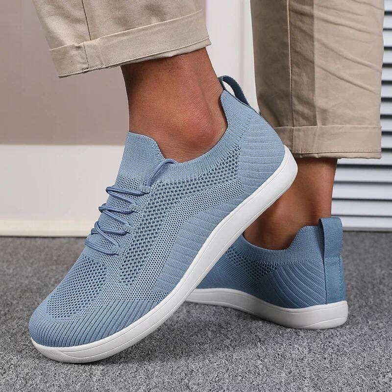 Solid Color Men's Simple Versatile Trendy Design Breathable Mesh City Street School Jogging Lace Up Sports Shoes