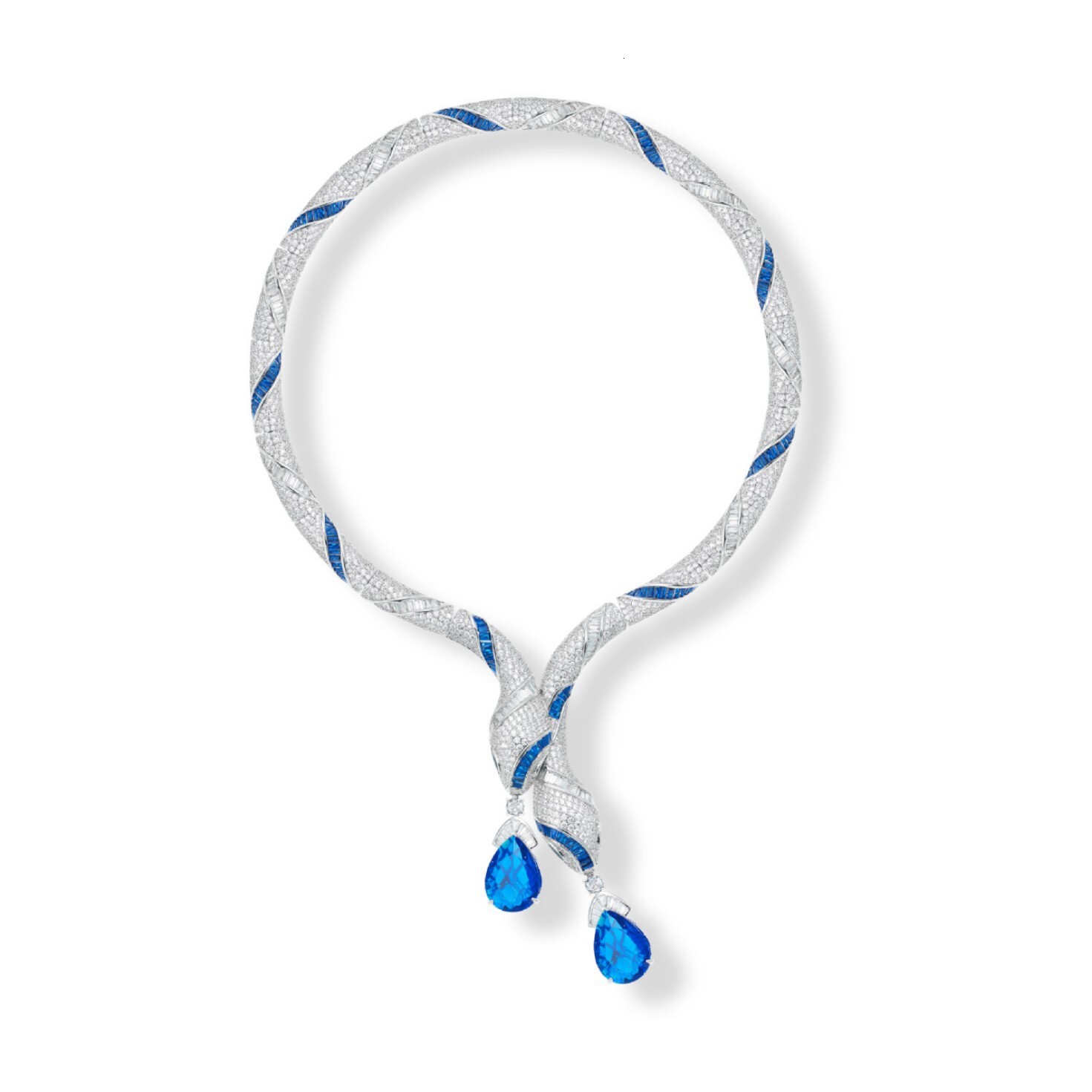 Necklace And Style Gold-Plated Double-Headed Necklace For Women, Evening Dress Accessory, Simulated Pear-Shaped Pendant, High-End Snake Choker Necklac