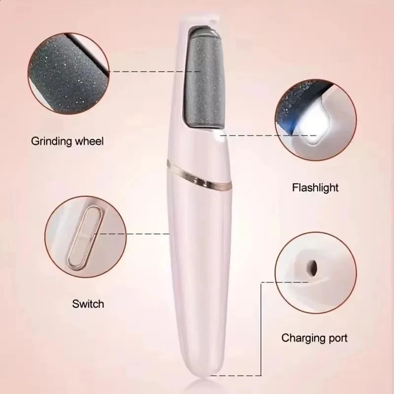 in USB Electric Dead Skin Pedicure Automatic Foot Grinder Rechargeable Roller Feet Pedicure Tool with Removable Roller Heads 260126