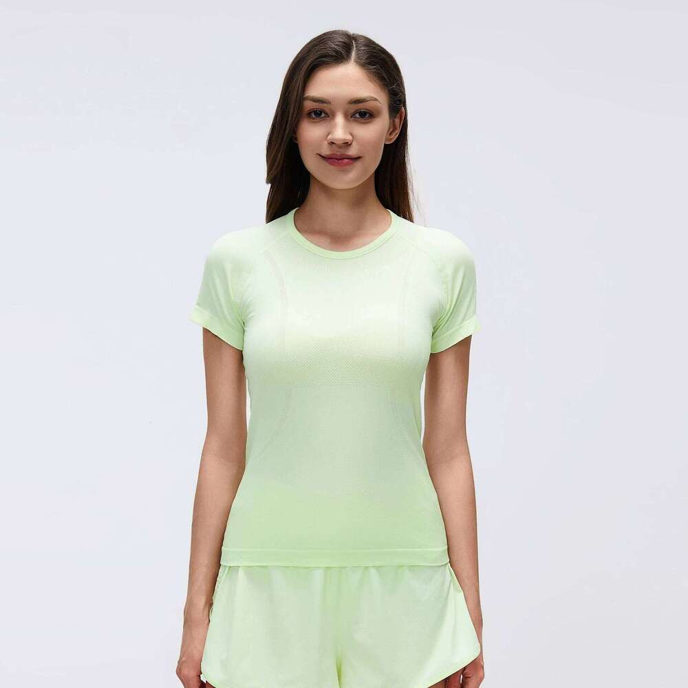Spring Summer Women's Yoga Short-sleeve Round-neck Workout Tops Sports T-shirt Breathable Running Fitness Slim Fit Gym Top 26Y0224
