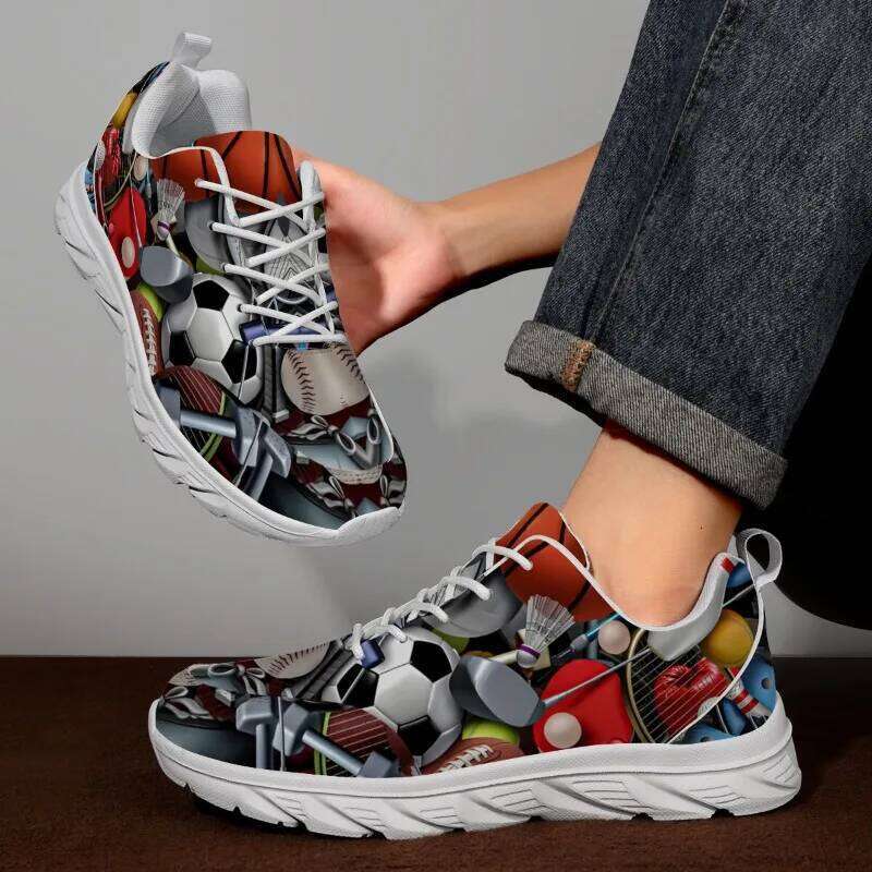 Men's Fashionable Christmas Sports Casual Shoe Running Outdoor Walking Training Shoes Flats Mens Sneakers