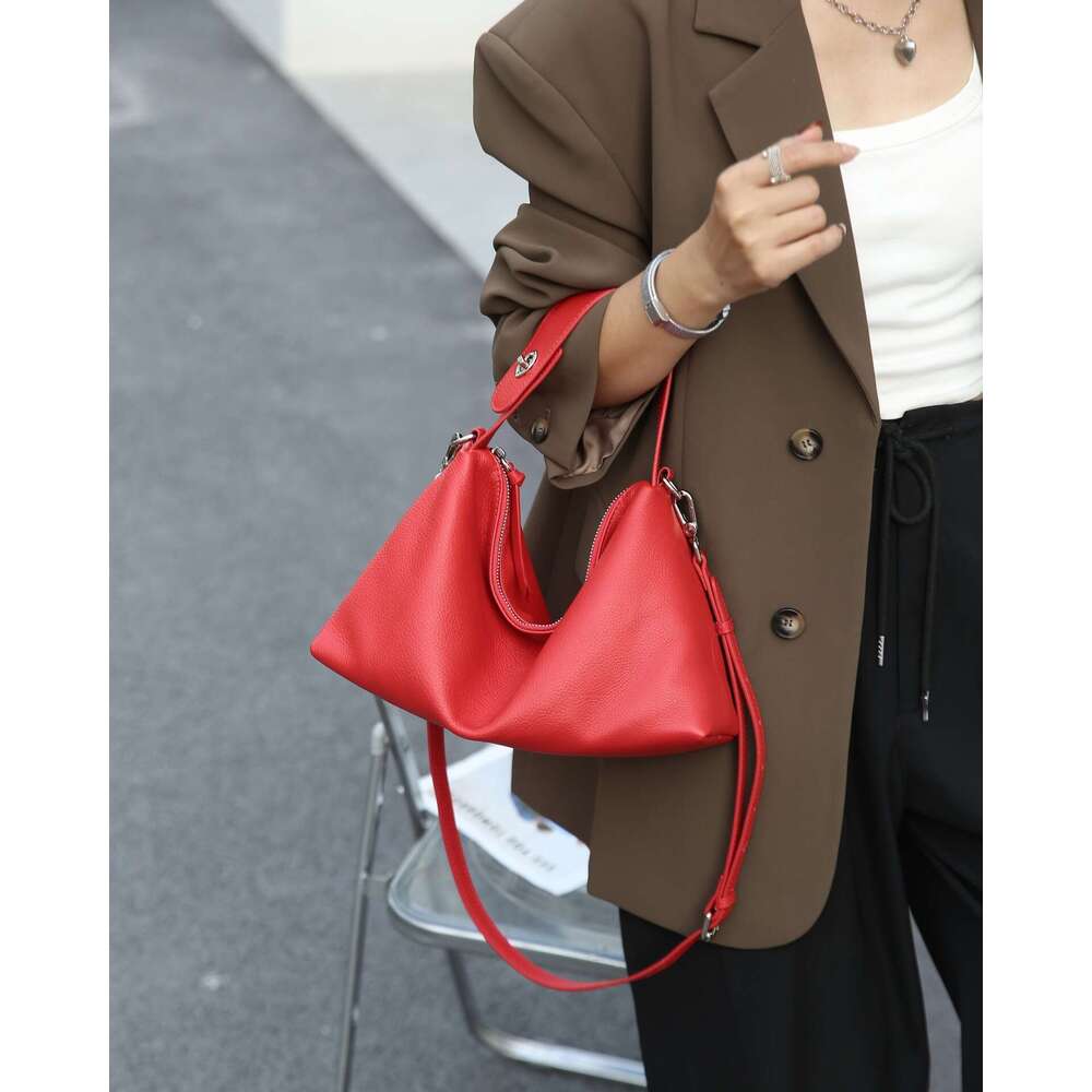 Top Layer Cowhide Natural Textured Women S Bag New Casual Versatile Handbag Large Capacity Shoulder And Crossbody Bag High Quality Luxury Bag LEMON KO