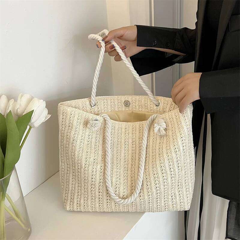 Popular Large Capacity Girls Handmade Weave Bag Bohemian Style Shopper Tote Beach Handbags Z260224