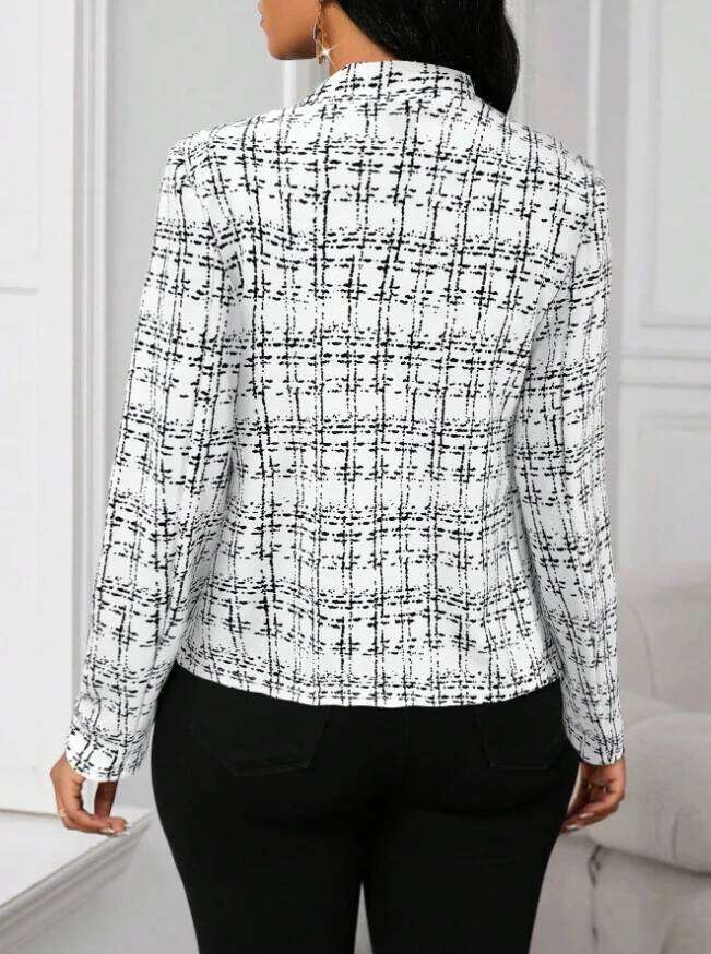 Mardi Hefxessdr Small Frarant Wind Coat Female Sprin Summer New Vintae Plaid Loose fittin Style Fashion Lon sleeved Top