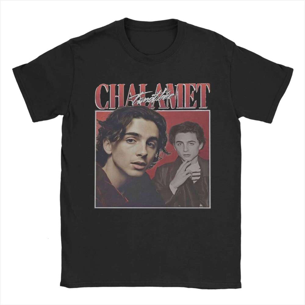 Timothee Chalamet T-Shirt for Men Novelty Cotton Tee Shirt Round Collar Short Sleeve T Shirts Classic Clothing H260224