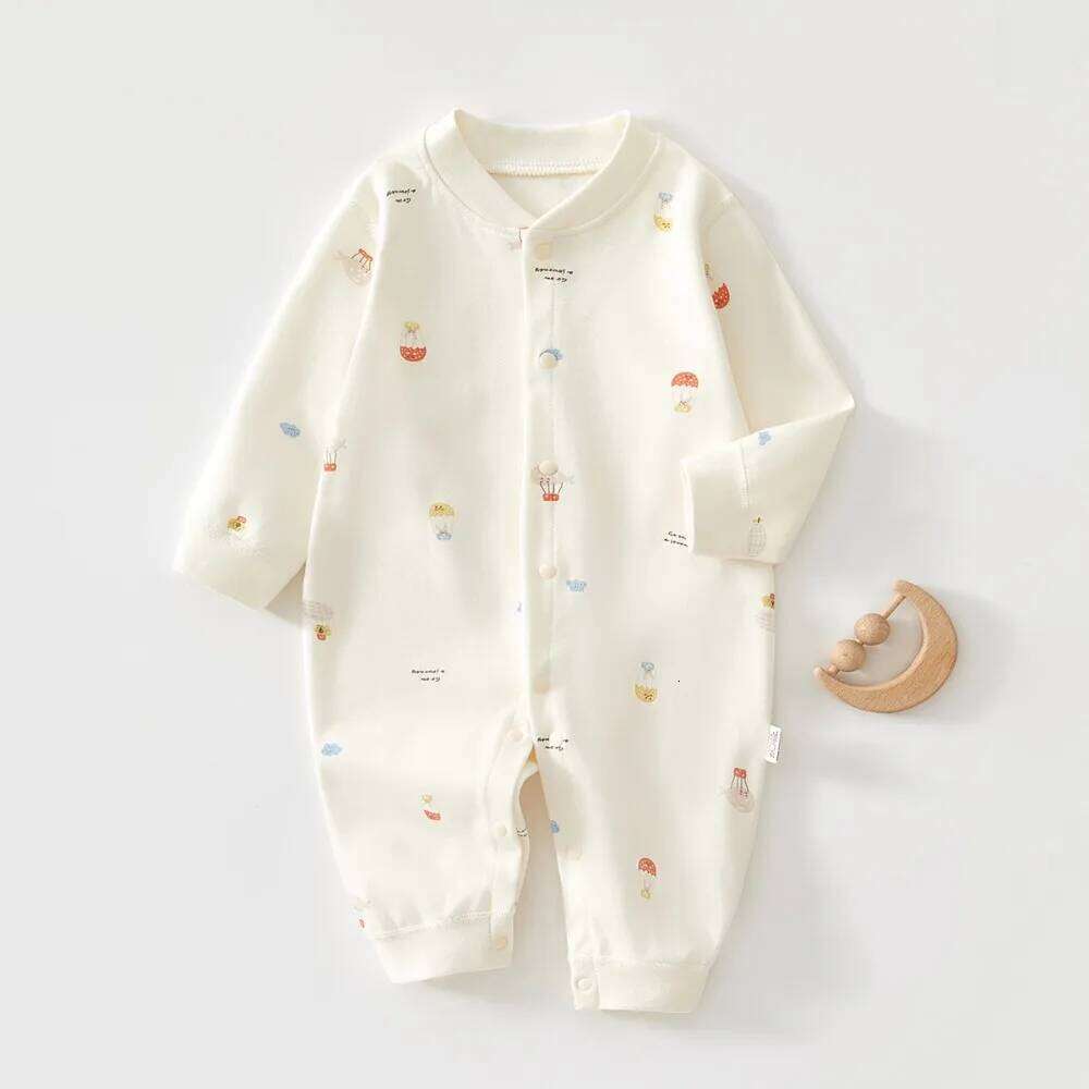 AYNIGIRLL 0-18M Baby Boneless Newborn Romper Boys and Girls Bodysuit Single Breasted Jumpsuit 26H0224