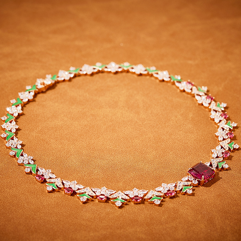 New Forest-Themed Garden Choker Necklace, Gold-Plated Necklace, Fashionable And Elegant , With A Socialite Vibe Necklace, Suitable For Evening Wear Ne