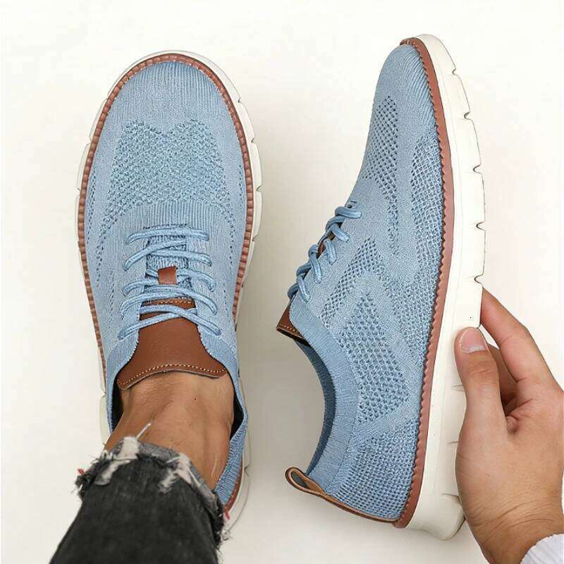 Stylish Brown Casual Sneaker Men's Athletic Breathable Ultra-LightWalking Mesh Soft Sole Outdoor Anti Slip Running Shoes