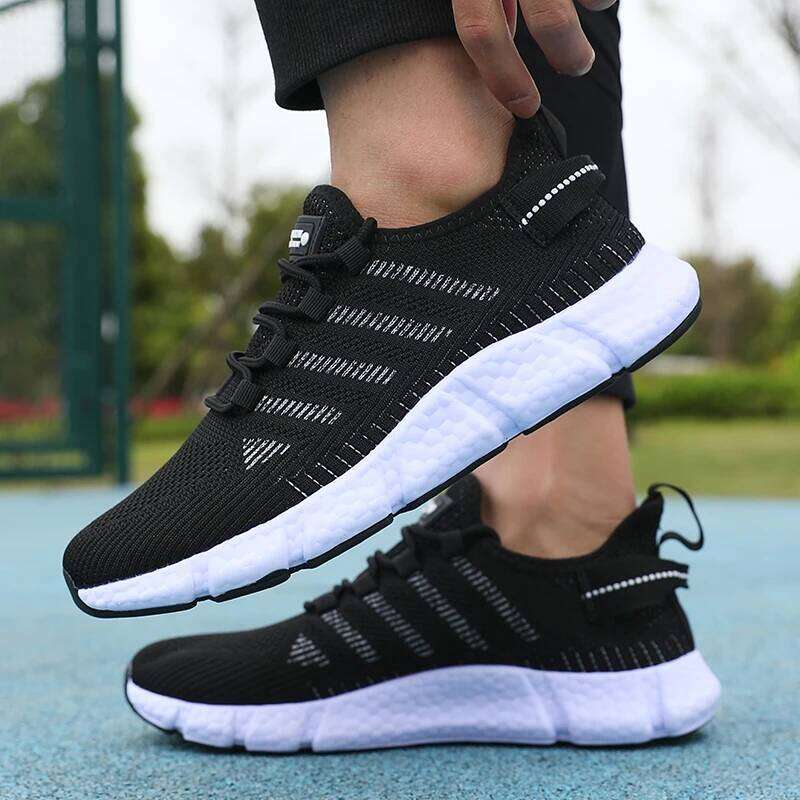 Running Breathable Mesh Fabric Fashionable Sneakers Lightweight Casual Versatile Luxurious Men's Tennis Flat Shoes