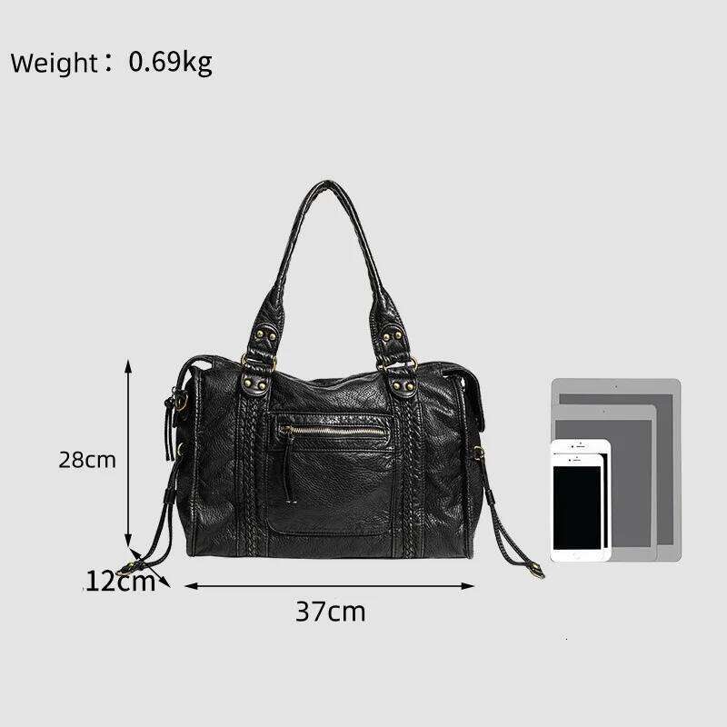 Luxury Soft Pu Leather Brand Girls Shoulder Black HandBags Tote New Arrival Y2K Large Motorcycle Bags Crossbody for Women Z260224