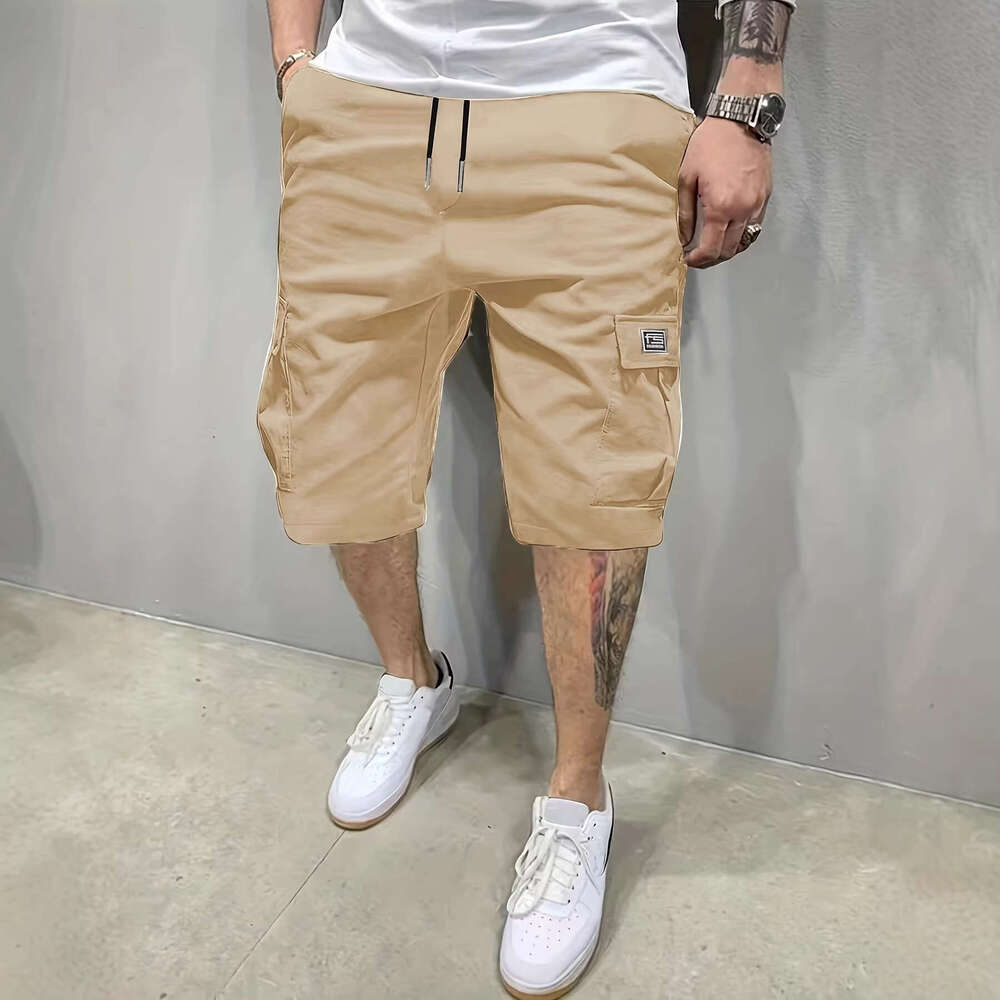 Cross-border Amazon men's casual work American-style loose straight five-point shorts, new summer sports pants, trendy