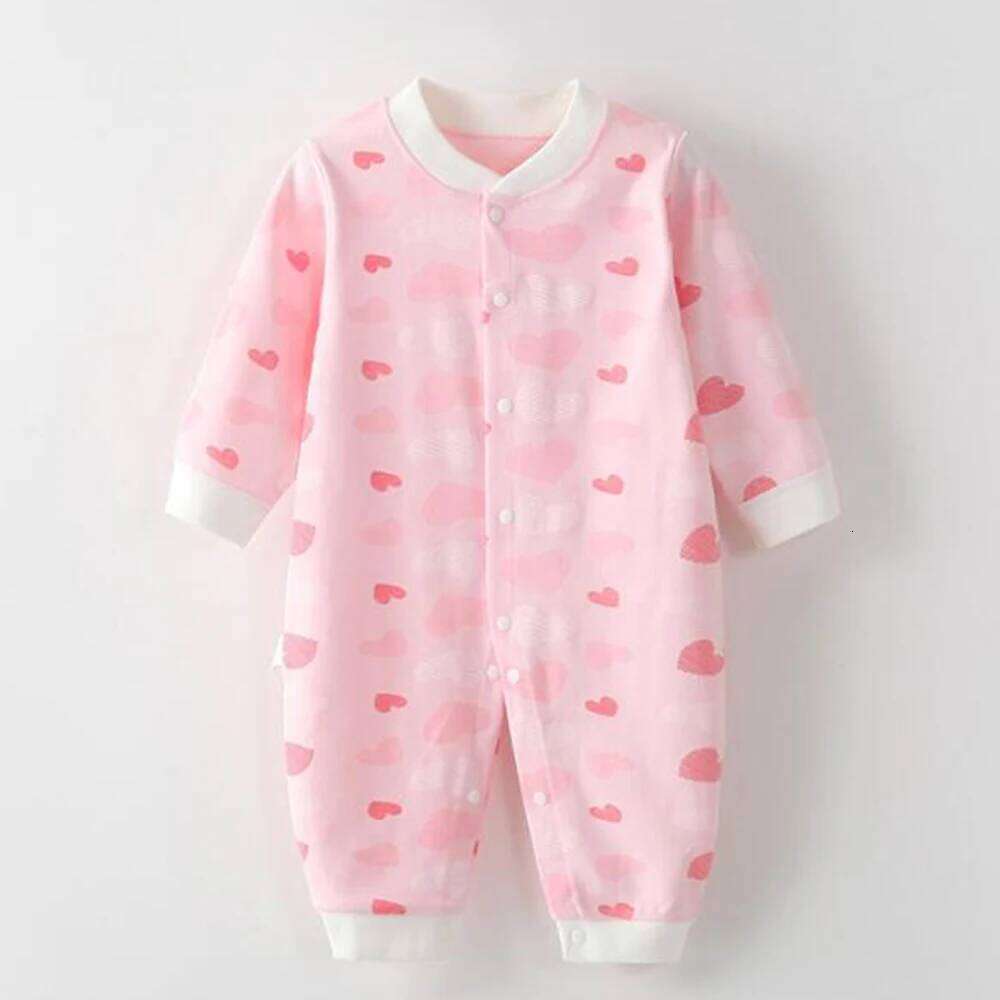 Long Sleeve Rompers For Girls Cotton Spring Autumn Baby Boy Valentines Clothes Floral Cute Pattern Infant Jumpsuit 26H0224